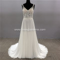 Luxury Back Hollow Out Bridal Gown Sweet Lace bridal dress flowers